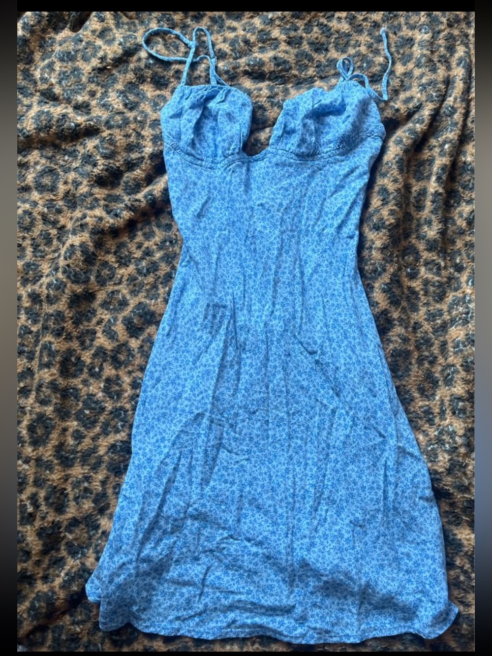 Blue floral slip dress